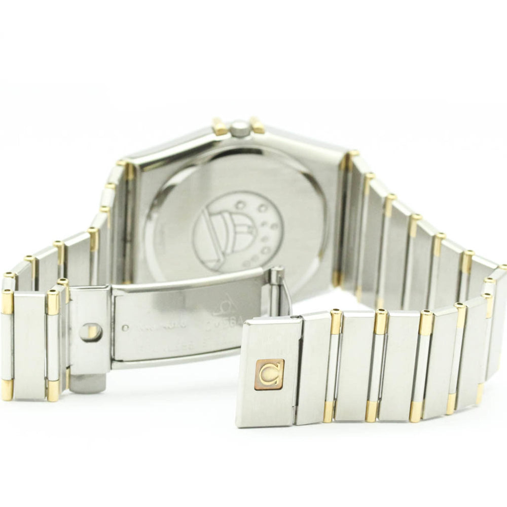 OMEGA Constellation 18K Gold Steel Quartz Mens Watch 396.1080 Polished — Very Good