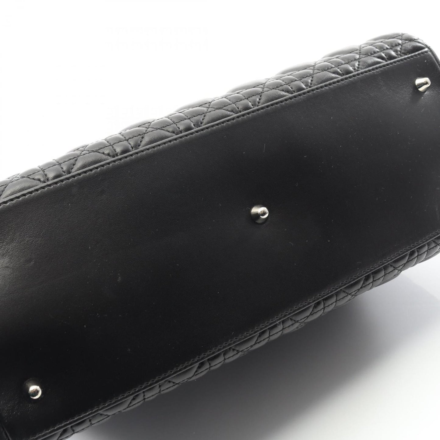 Christian Dior Dior Lady Cannage Tote Bag, Leather, Women's, Black