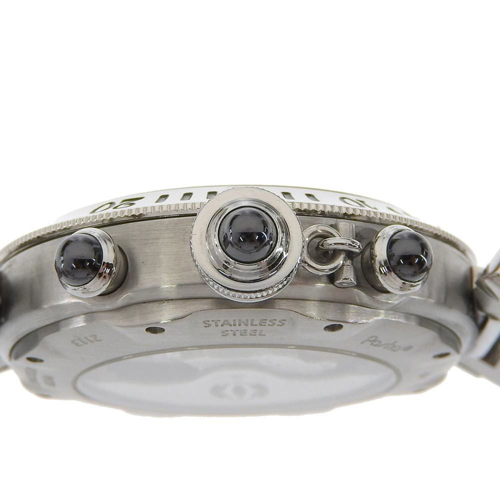 Cartier Pasha Men's Watch, Caliber 205, W3107355, Stainless Steel, Automatic Chronograph, Gray Dial, See-Through Back — Good