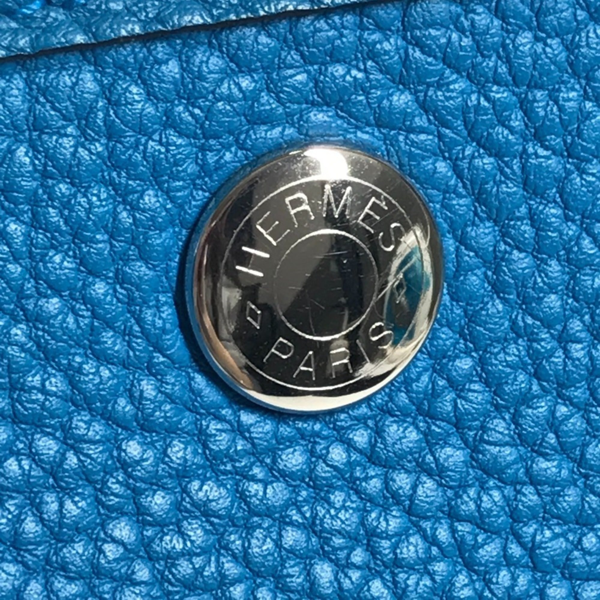 HERMES Garden Party PM 36 Handbag, Two-Tone Negonda Shoulder Bag, Tote Blue, Men's and Women's