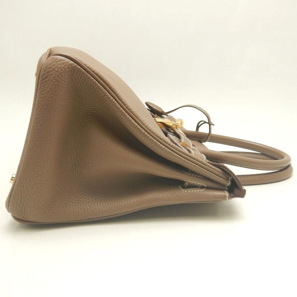 HERMES Birkin 30 Handbag, Togo Leather, Etoupe, Women's, 254088 — Like New