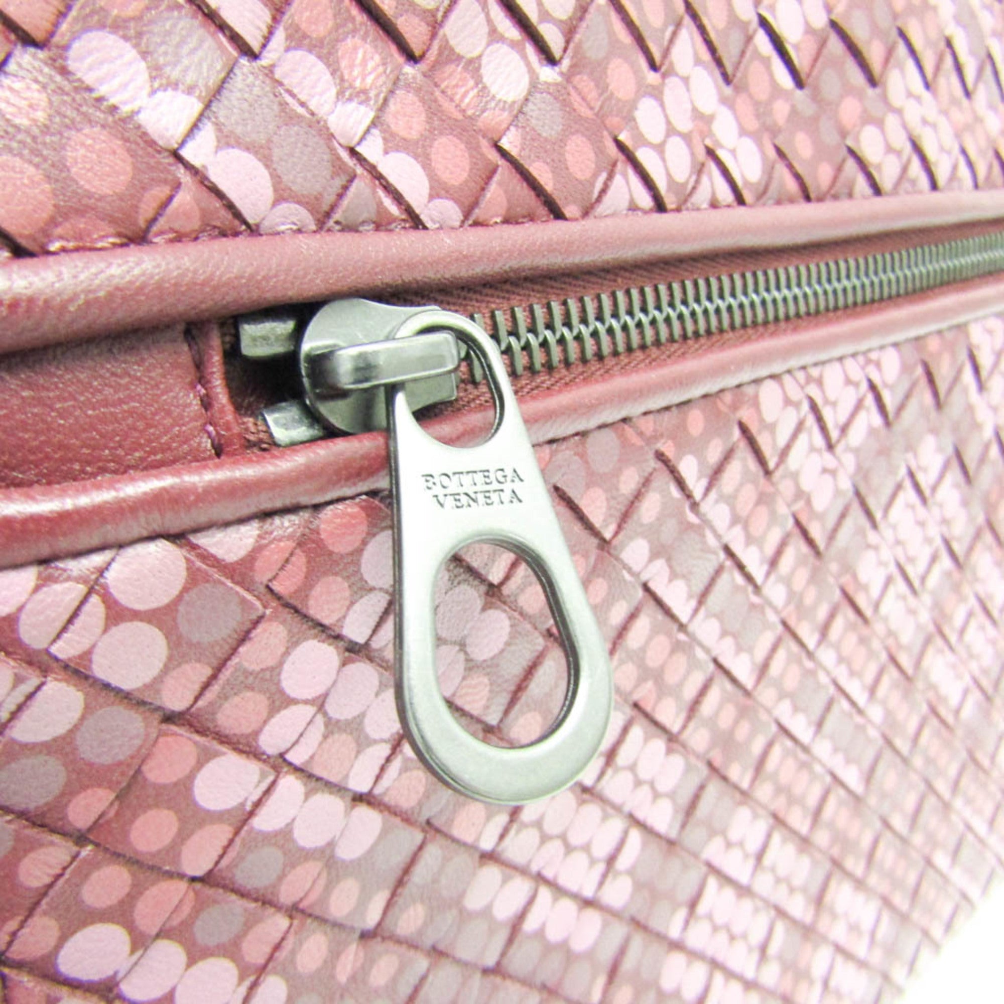 Bottega Veneta Intrecciato 493190 Men,Women Leather Clutch Bag Wine — Like New