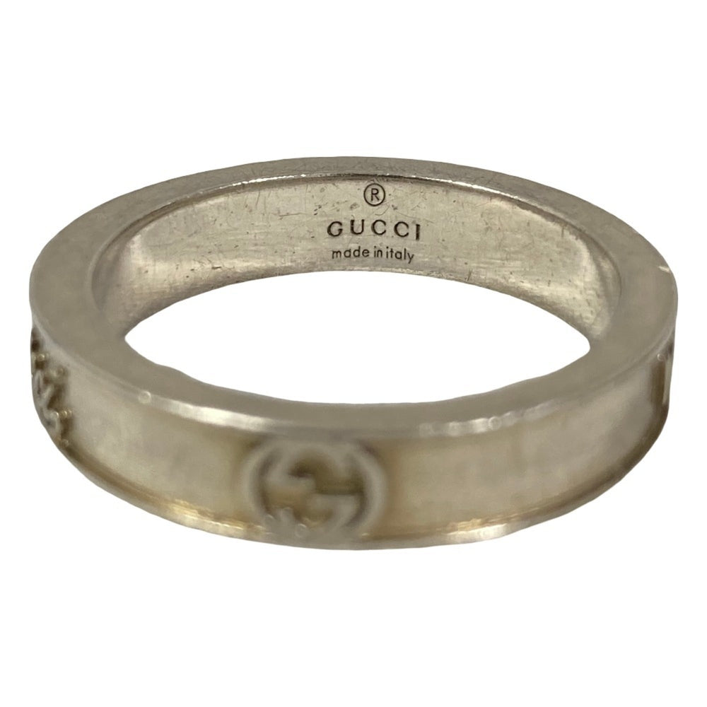 GUCCI Interlocking G Script Logo Ring, 925 Sterling Silver, Size 2, Men's — Like New