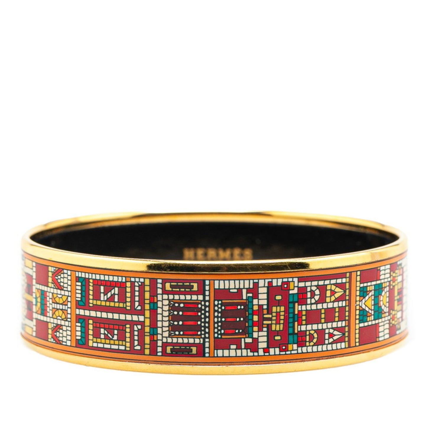 Hermes enamel bangle gold black multicolor plated women's HERMES