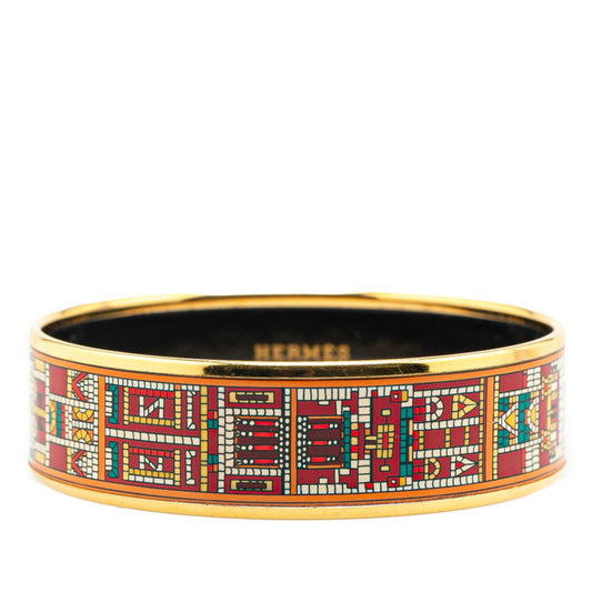 Hermes enamel bangle gold black multicolor plated women's HERMES