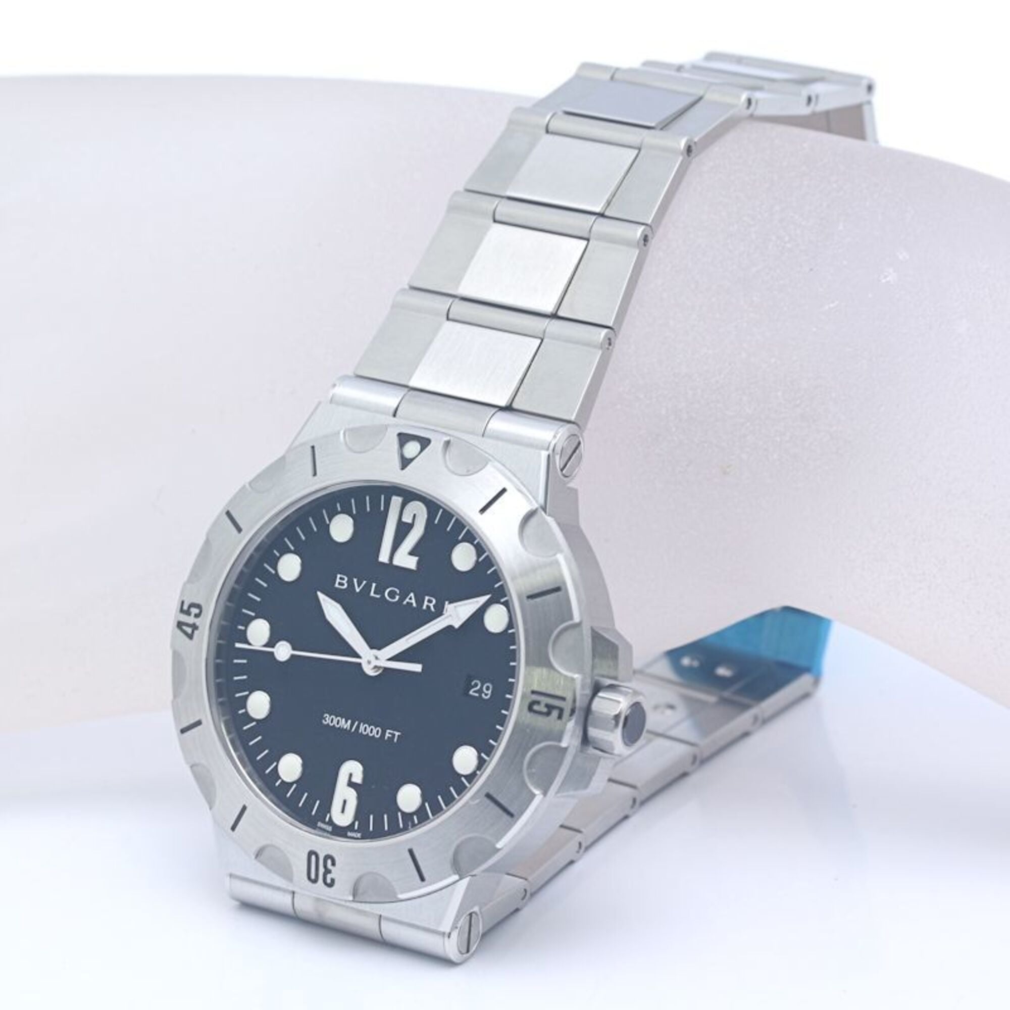 BVLGARI Diagono Scuba DP41BSSSD DP41SSD Men's Watch SS 40379 — Very Good