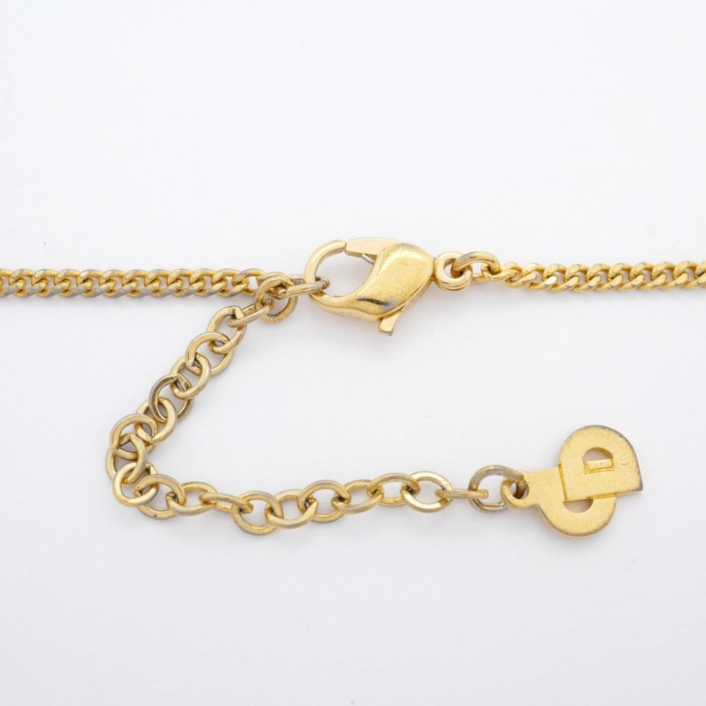 Christian Dior Oval Necklace with GP Plated Rhinestones in Gold for Women