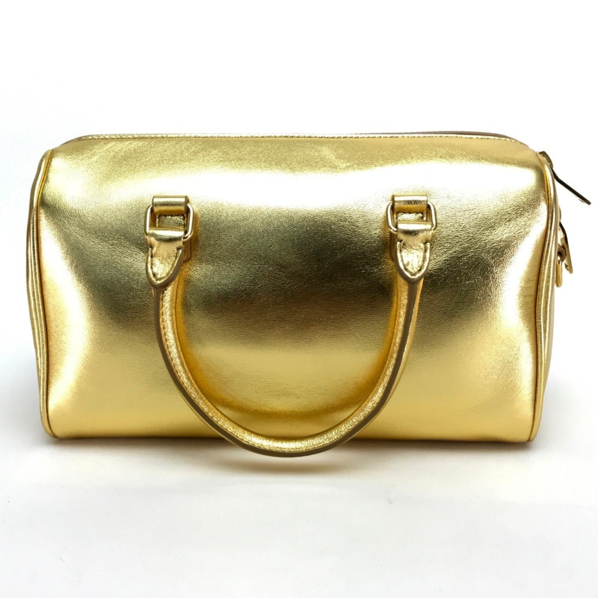 SAINT LAURENT Saint Laurent Paris Baby Duffle Handbag Shoulder Bag Leather Women's Gold — Like New