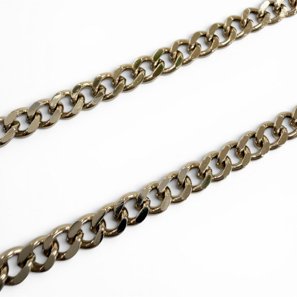 CHANEL (2025 model) B25P Coco Mark Denim Design Chain Necklace, Indigo Blue, Gold Hardware, Made in Italy, Women's — Like New