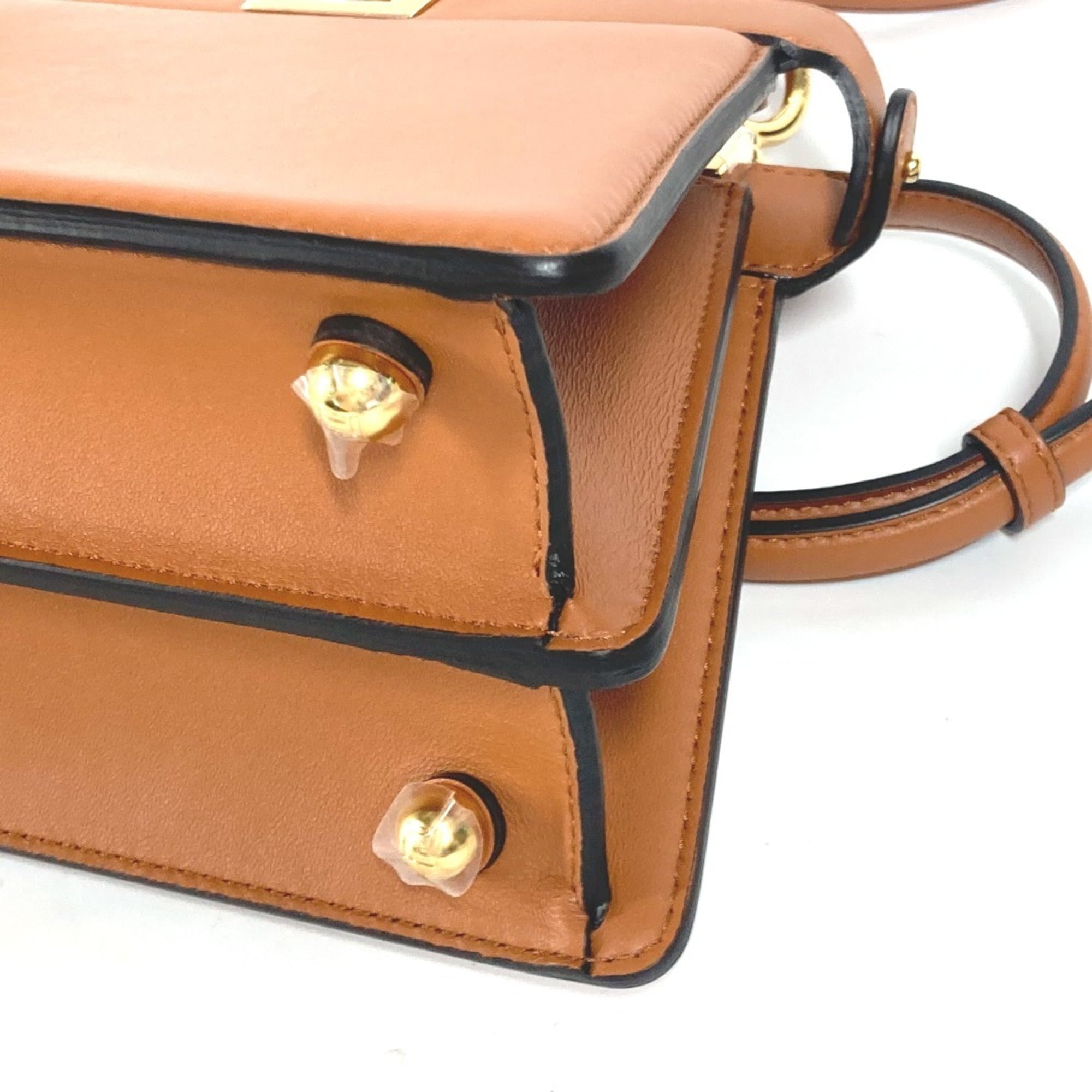 FENDI 8BN335 Peekaboo ISeeU Petite Bag Handbag Shoulder Leather Women's Brown E-240717-2 — New - Store Return