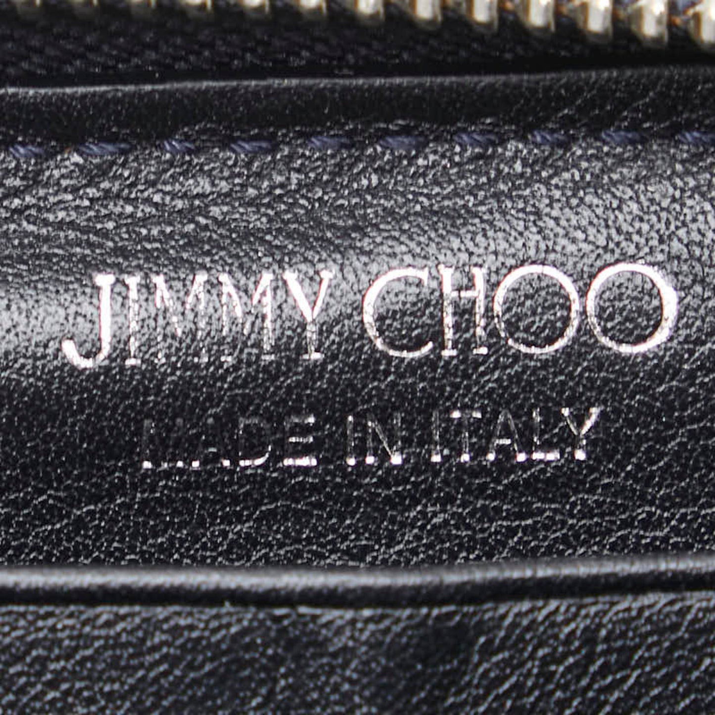 Jimmy Choo Star Studs Long Wallet Navy Canvas Leather Women's JIMMY CHOO