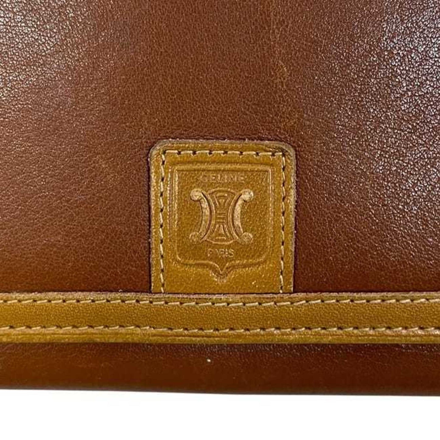 Celine bifold long wallet ec-24576 brown leather M07 CELINE calf men's women's