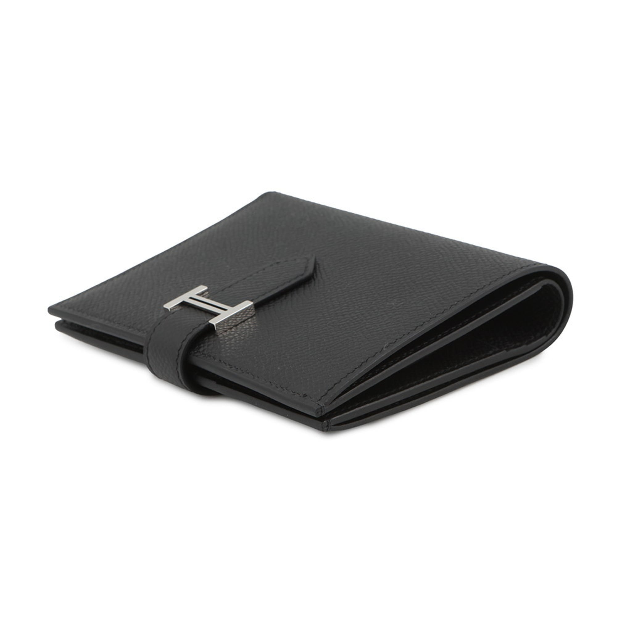 Hermes Hermès Bearn Compact Bifold Wallet in Black, Epson, B Stamp, Epson Black