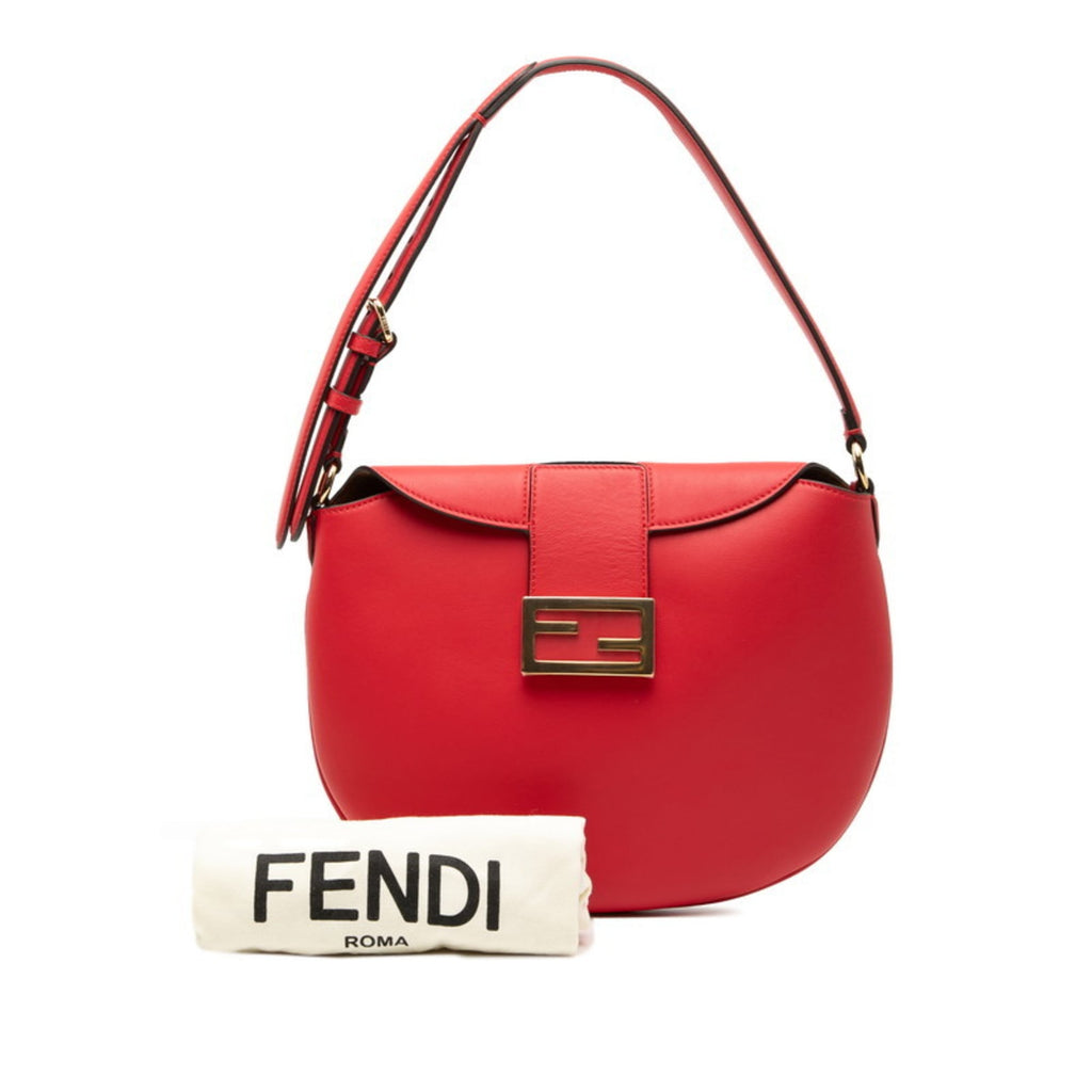 Fendi Croissant Handbag/Shoulder Bag 8BR790 Red Leather Women's FENDI