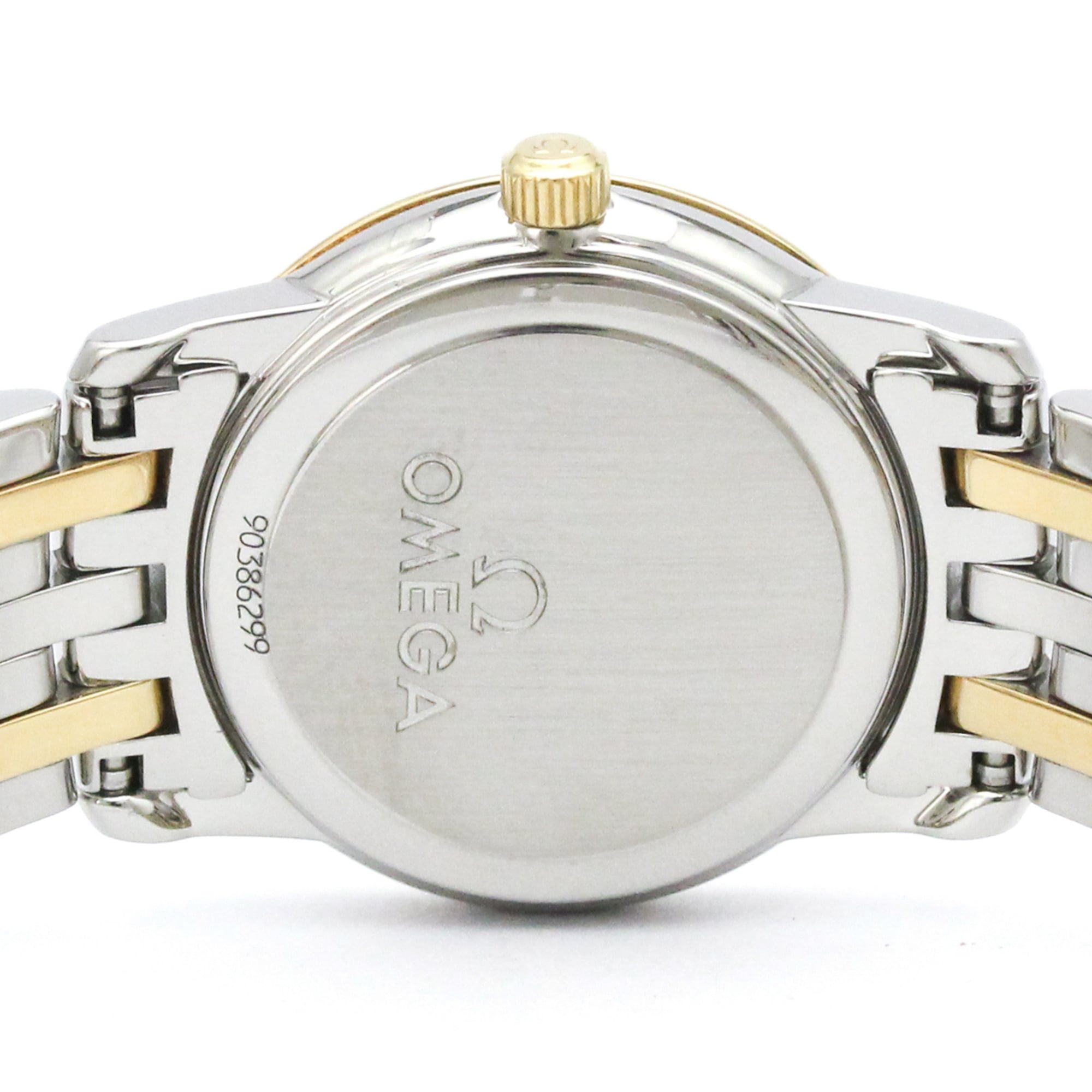 OMEGA De Ville Prestige Diamond MOP Dial 18K Gold Steel Watch 4375.75 Polished — Very Good