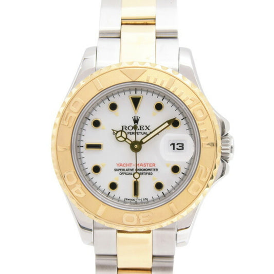 Rolex Women's Yacht-Master T-Series Automatic Watch with White Dial, Stainless Steel and Yellow Gold, Model 69623