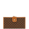 Celine Macadam Long Wallet Brown Leather Women's CELINE