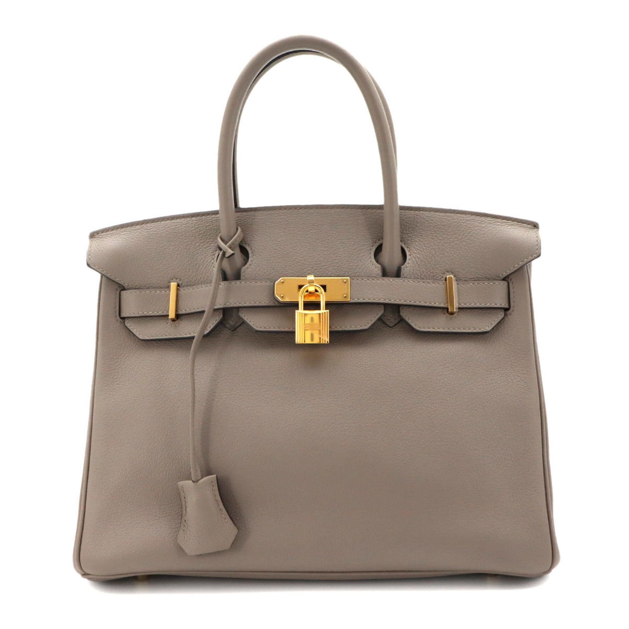 Birkin 30 Hermes HERMES Taurillon Novillo Gris Asphalt Handbag D Stamp Gold Hardware — New - Store Return