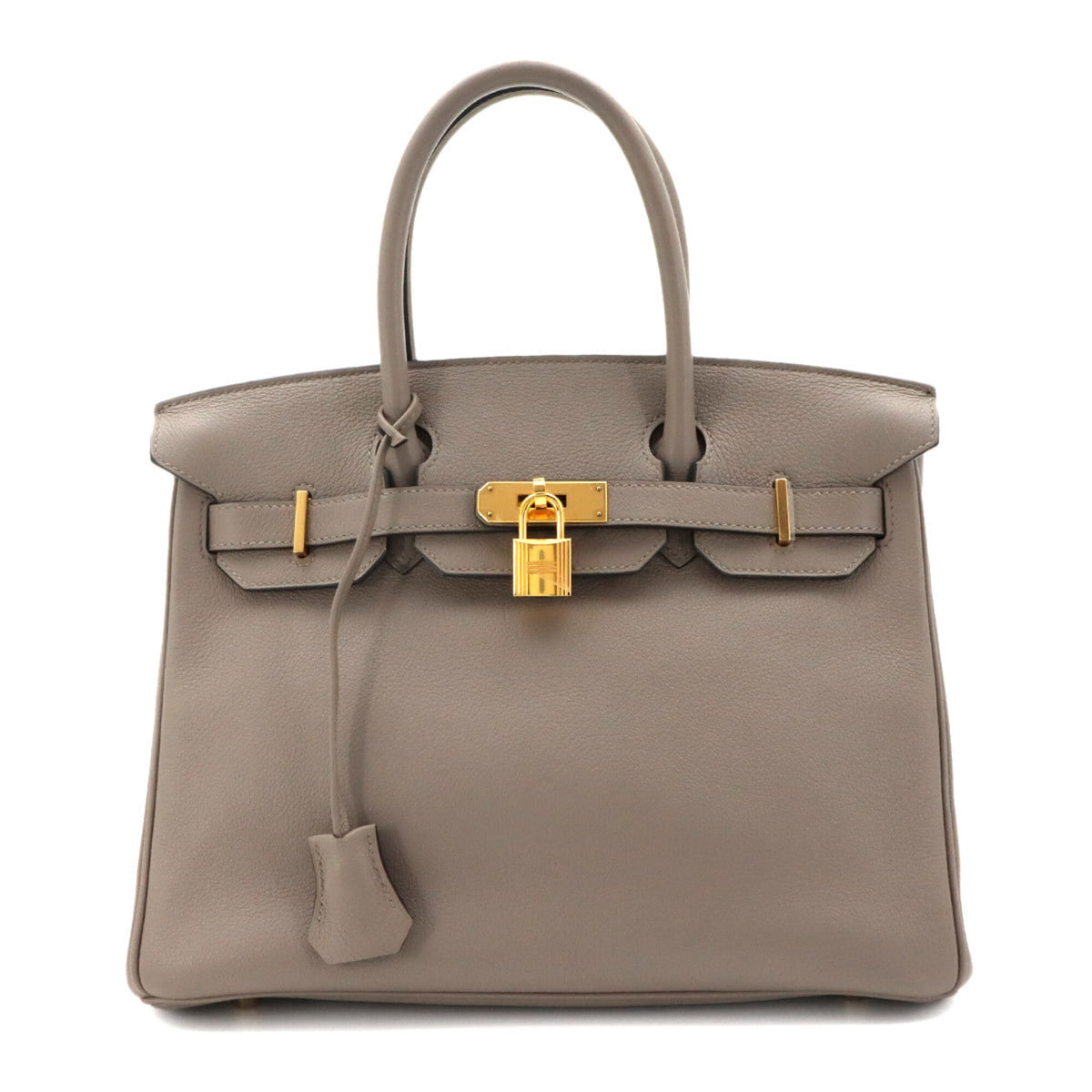 Birkin 30 Hermes HERMES Taurillon Novillo Gris Asphalt Handbag D Stamp Gold Hardware — New - Store Return