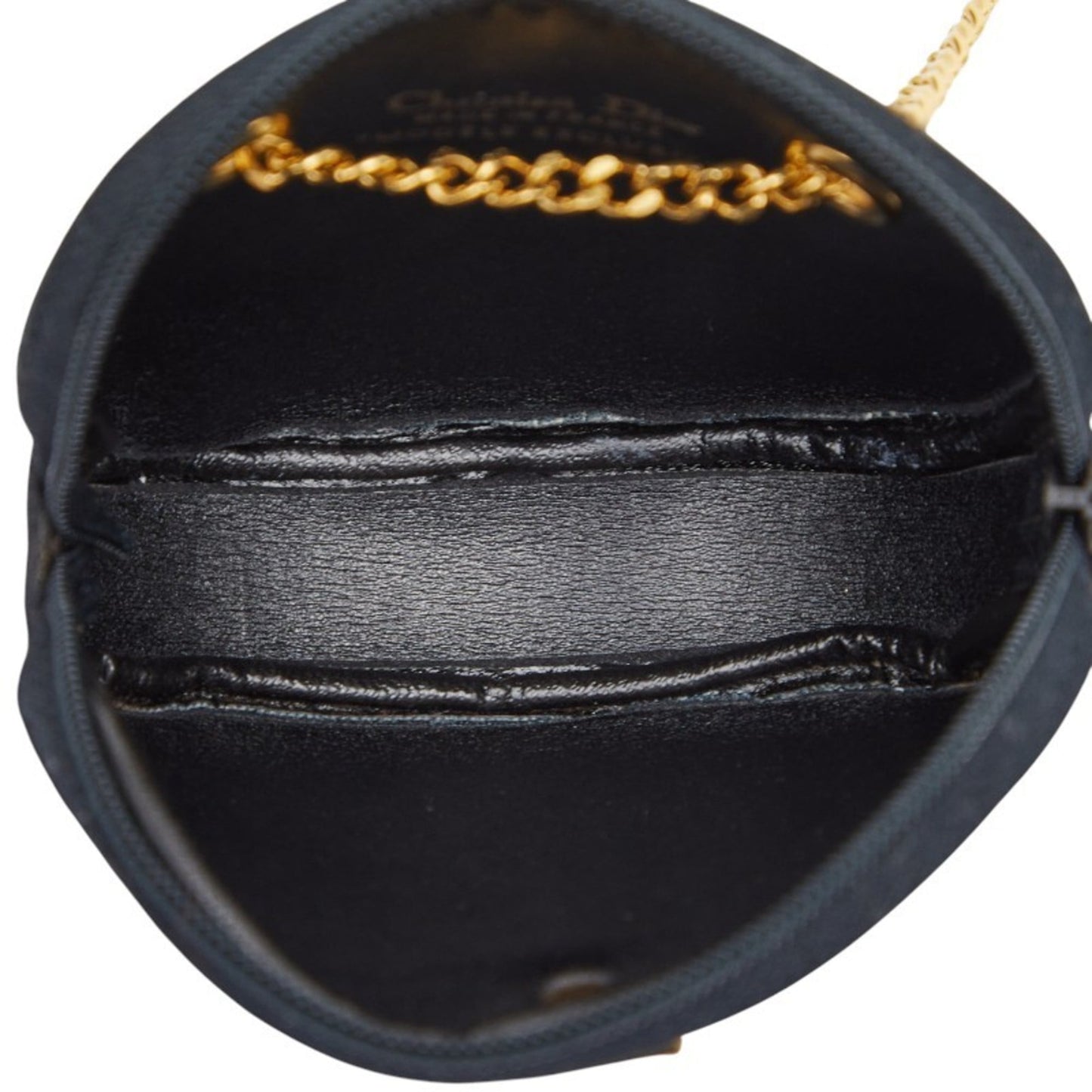 Christian Dior Dior Trotter Logo Chain Shoulder Bag Wallet/Coin Purse Black Canvas Women's