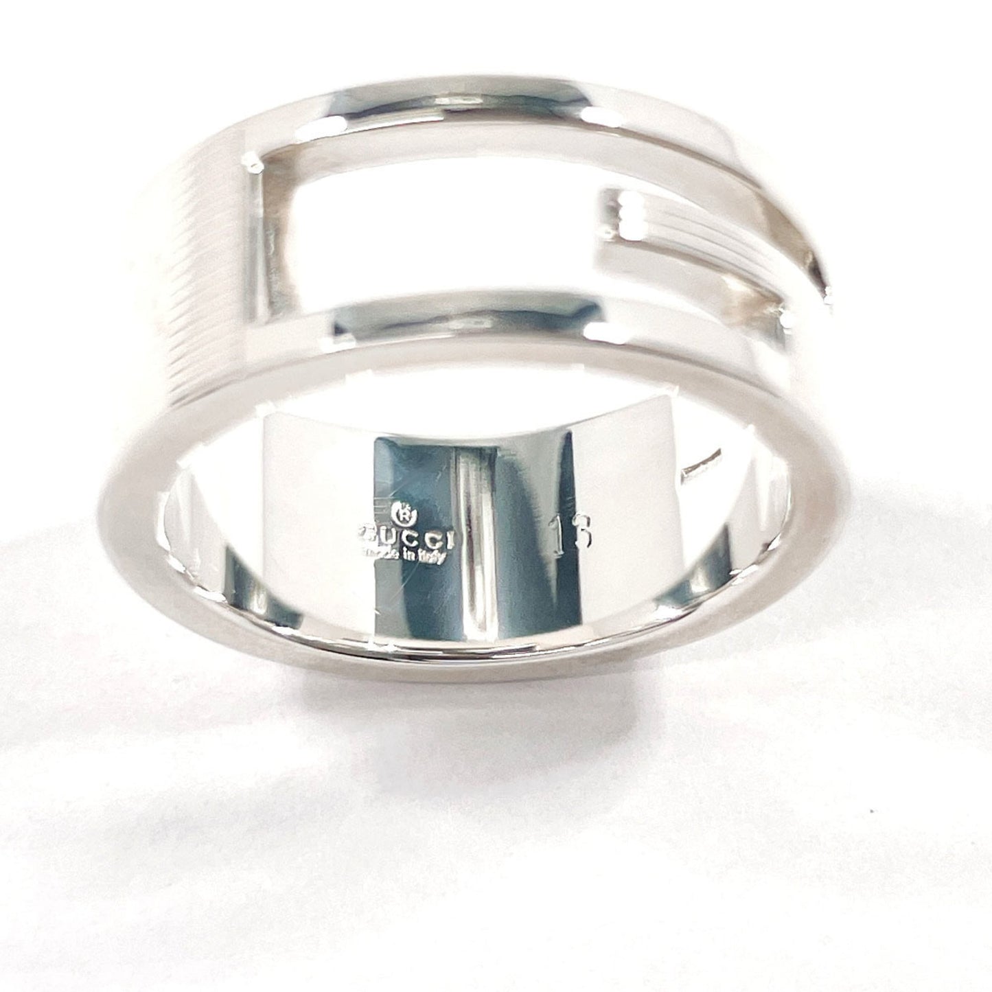 GUCCI Branded Cutout G Ring, 925 Sterling Silver, Size 12, Unisex