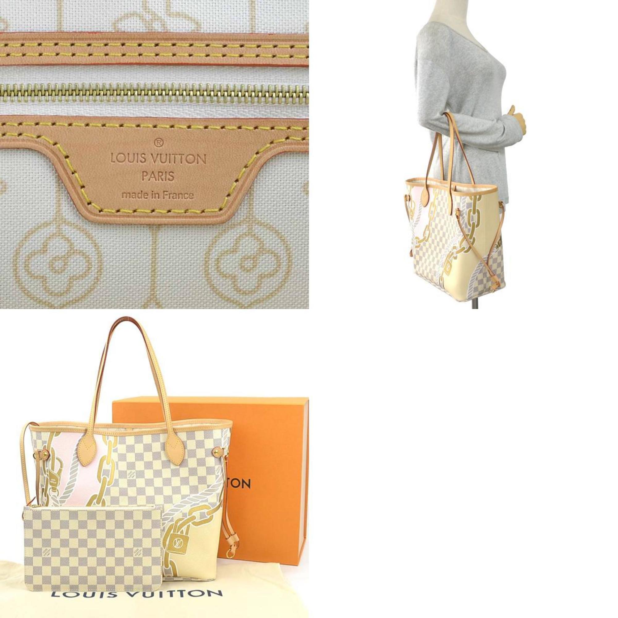 LOUIS VUITTON Handbag Nautical Damier Azur Neverfull MM Canvas Ivory Women's N40471 90108a — Like New
