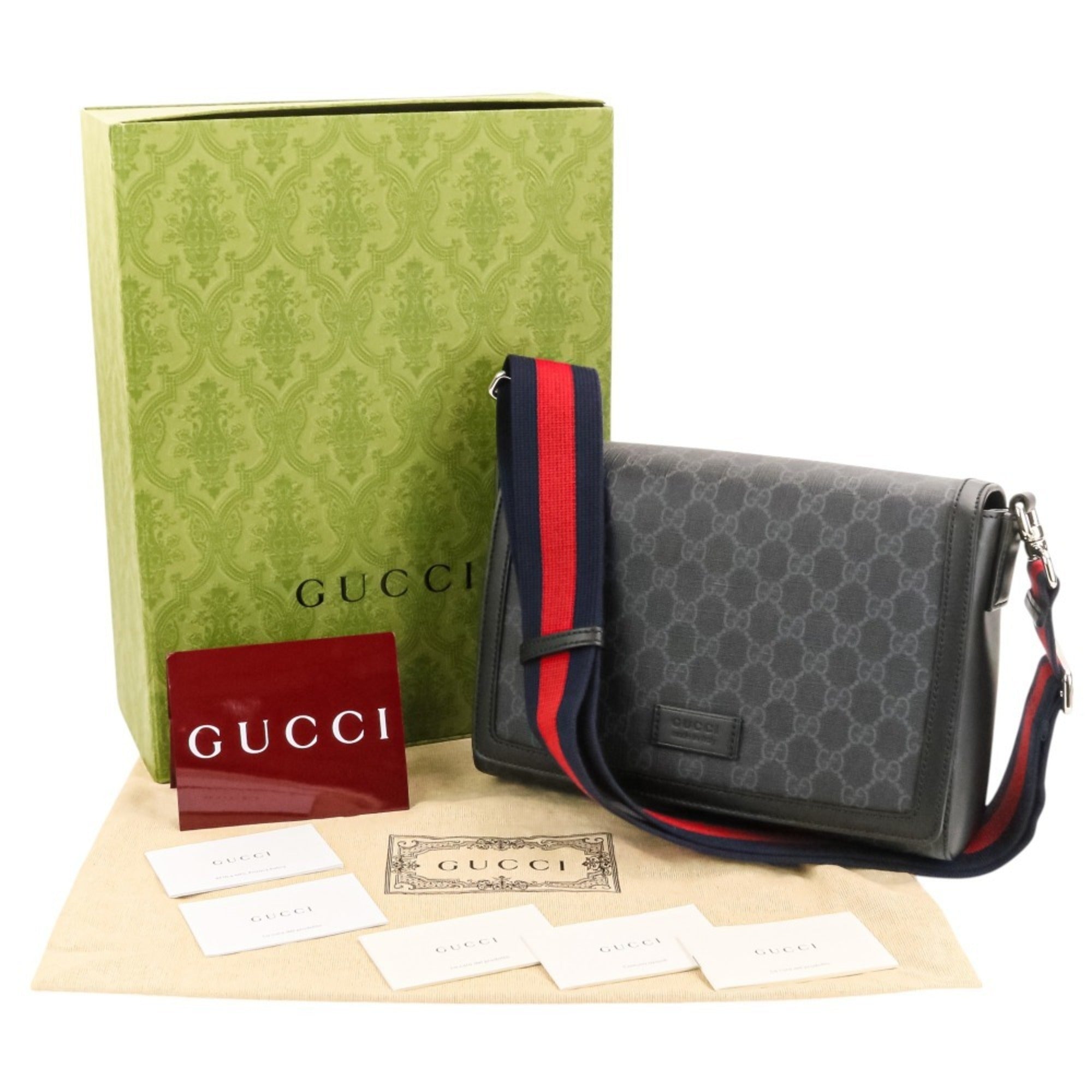 GUCCI GG Supreme Shoulder Bag Crossbody 771167 Black Men's Women's — Like New