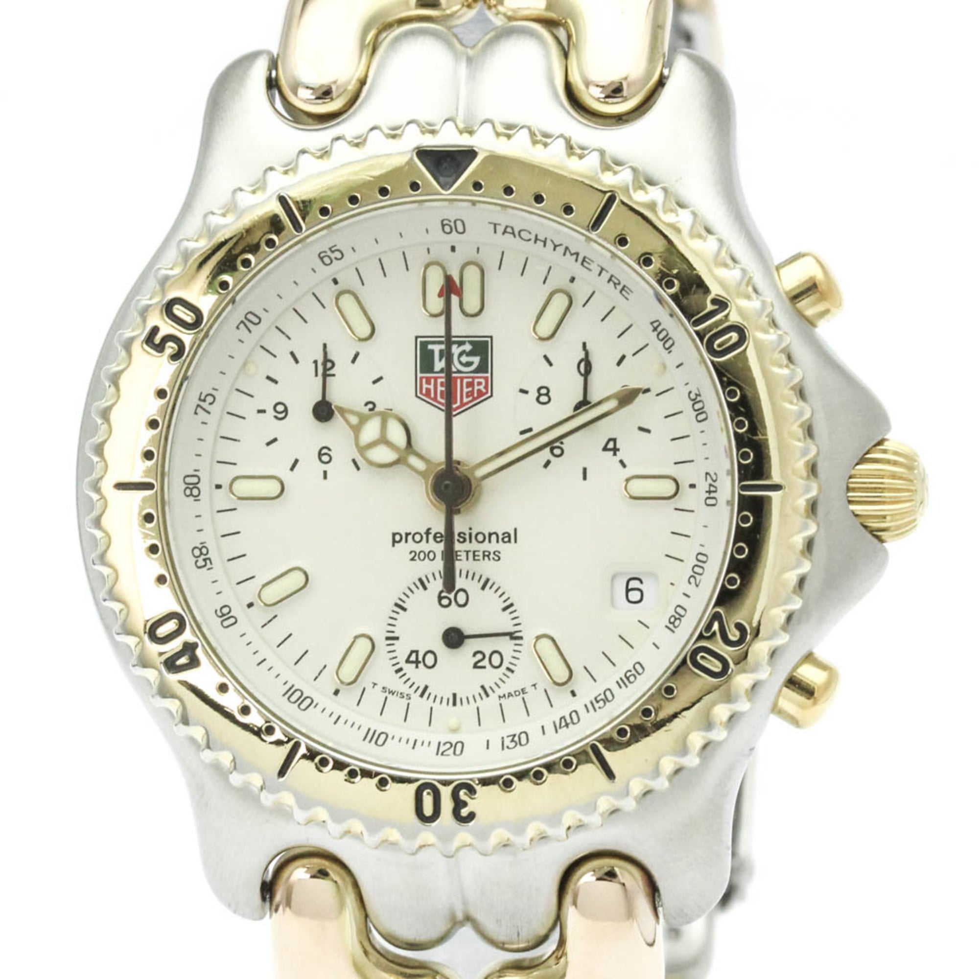 TAG Heuer Sel Chronograph Gold Plated Steel Mens Watch CG1120 Polished — Very Good