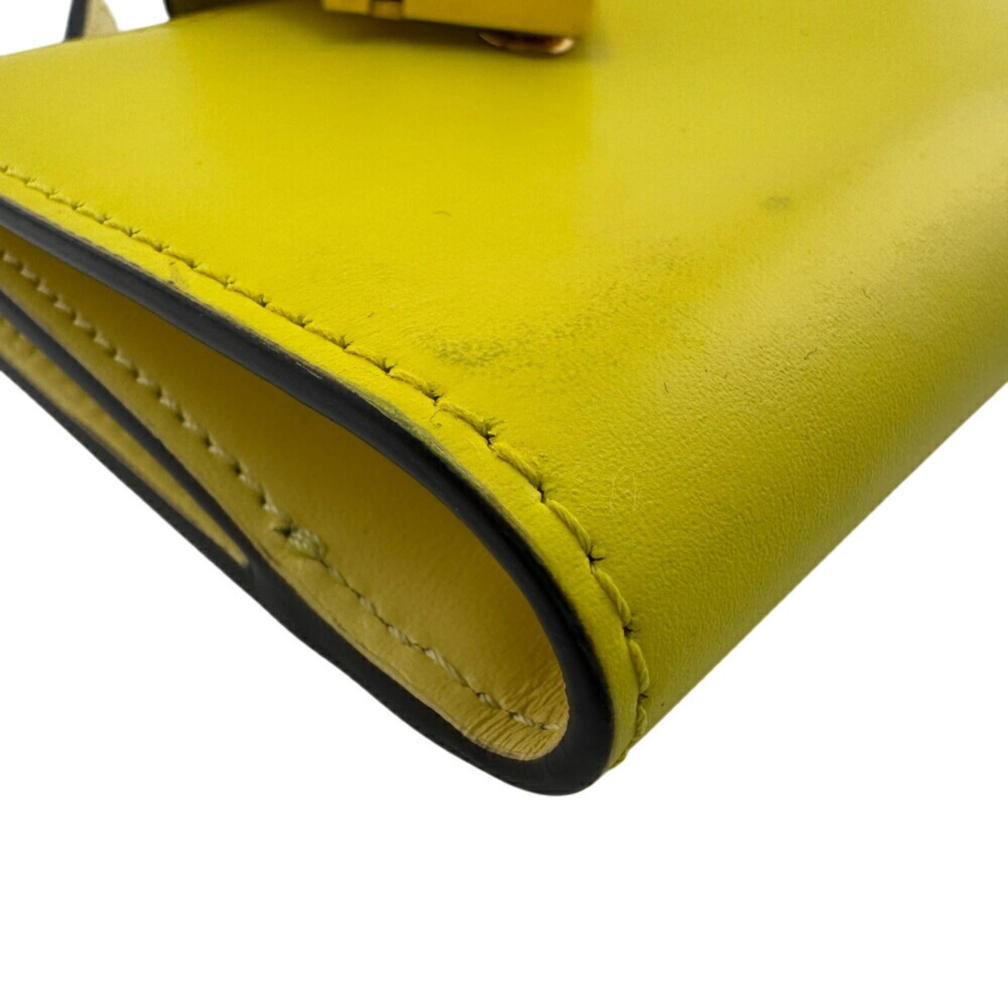 FENDI 8M0490 FF Diamond Bifold Wallet Yellow Women's