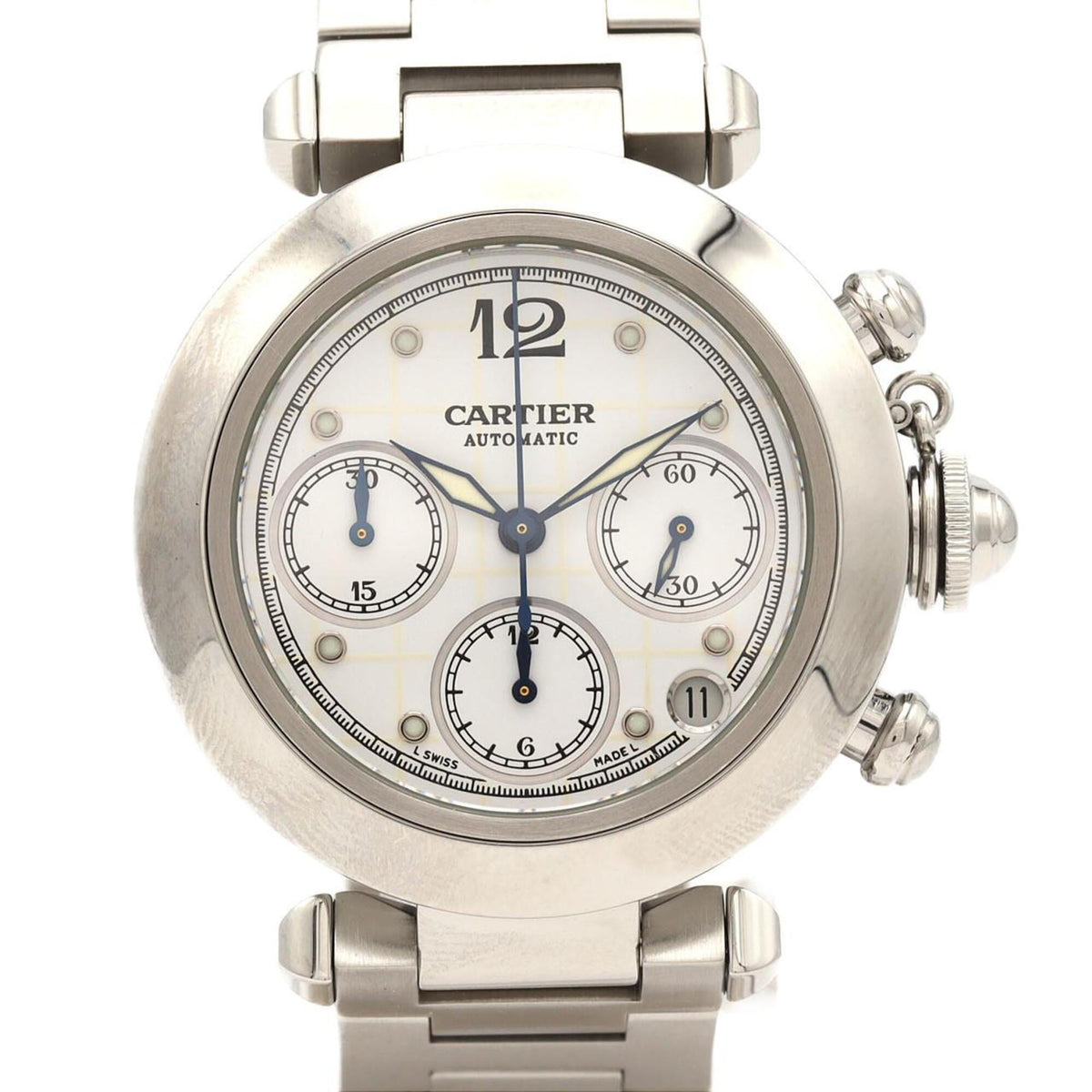 Cartier Pasha C Chronograph W31039M7 Stainless Steel Automatic Watch — Very Good