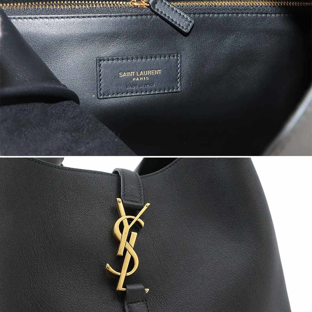Saint Laurent LE 5 A 7 Soft Large Shoulder Handbag Leather Black 753837 Bag — New - Store Return