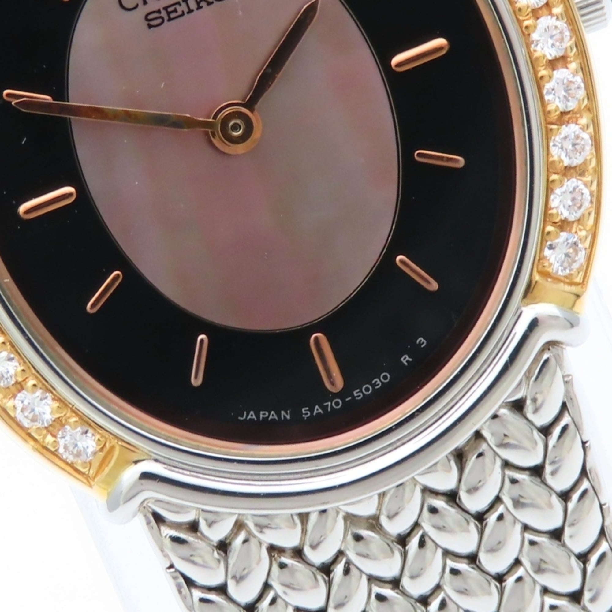 Seiko Credor 5A70-3000 SS K18YG Diamond Shell Women's Watch SEIKO — Good