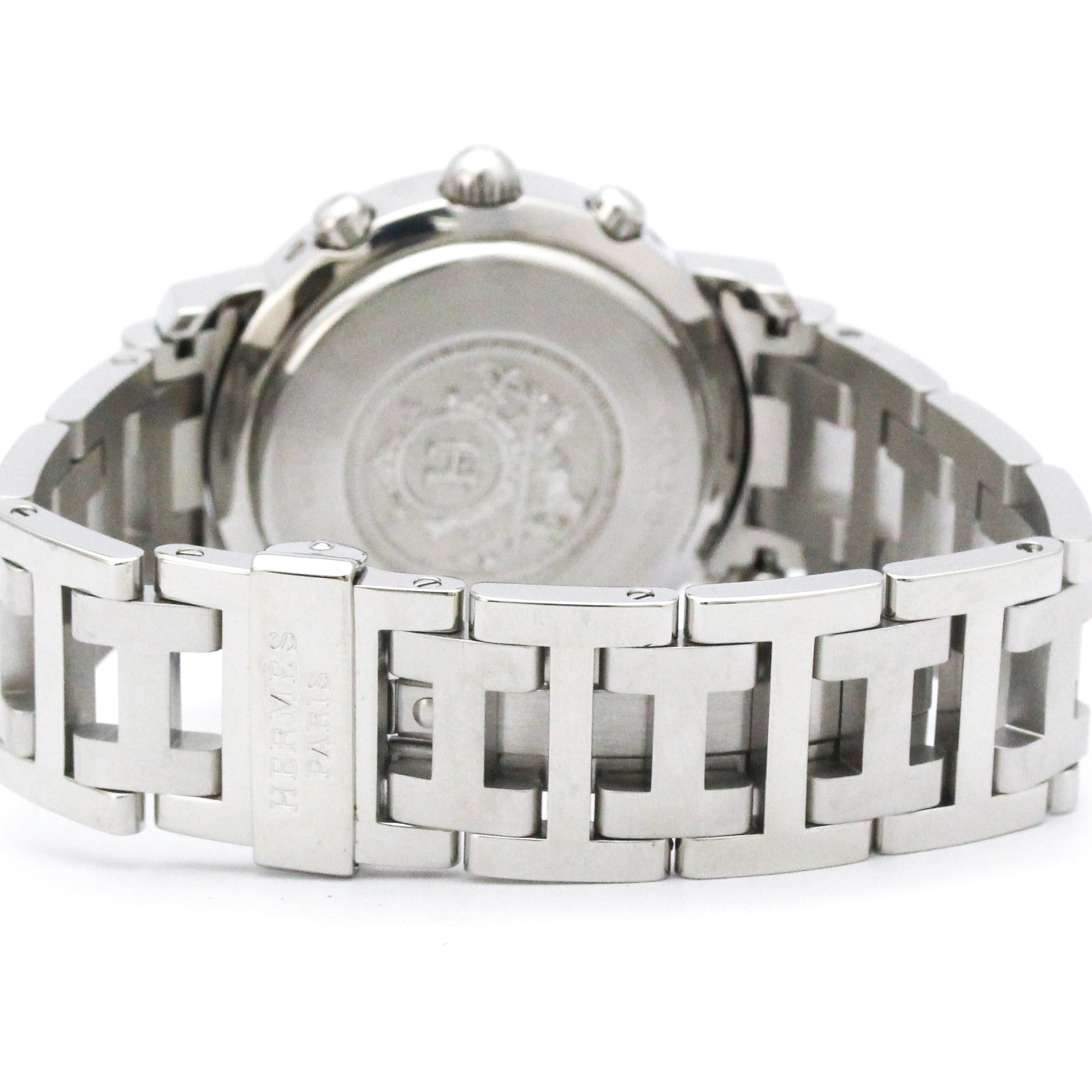 HERMES Clipper Chronograph Steel Quartz Ladies Watch CL1.310 Polished — Very Good