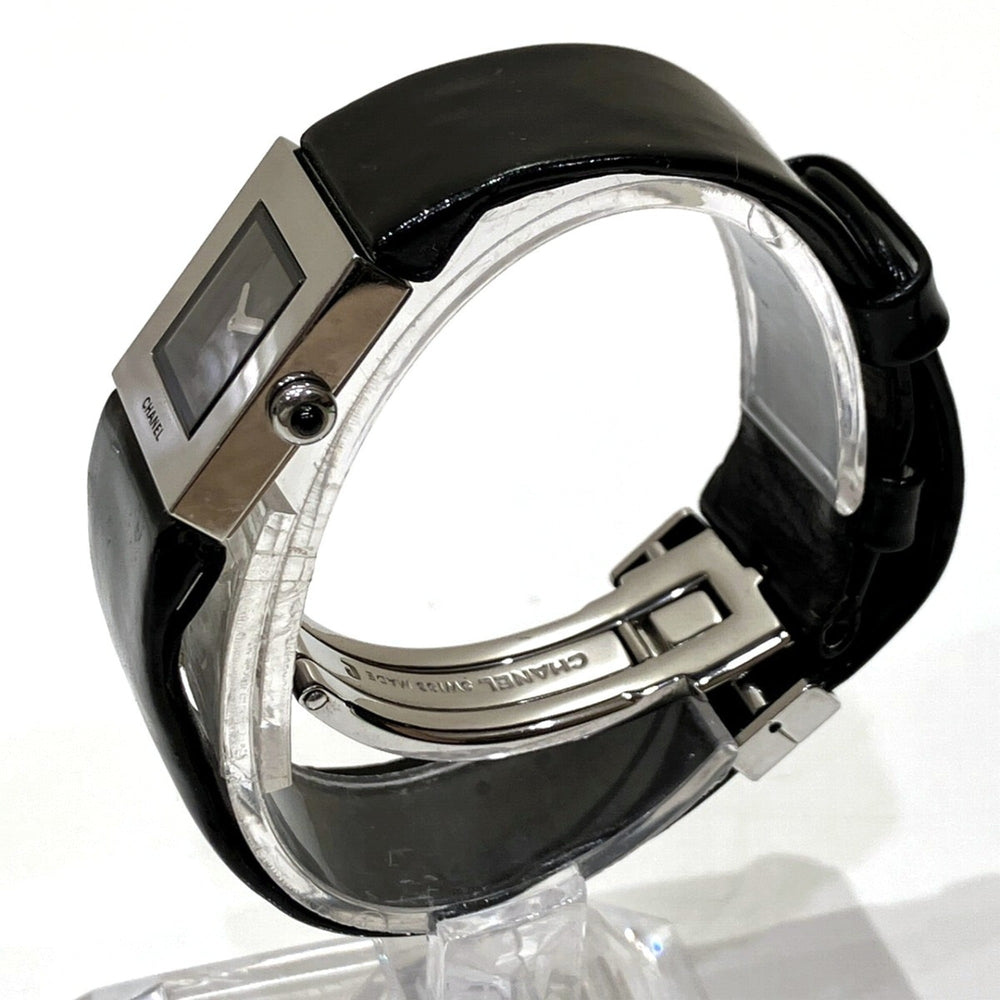 Chanel Matelassé Watch, Total Weight 27g, Stainless Steel, Genuine Leather Strap, Quartz Movement, Black Dial, H0116 — Good