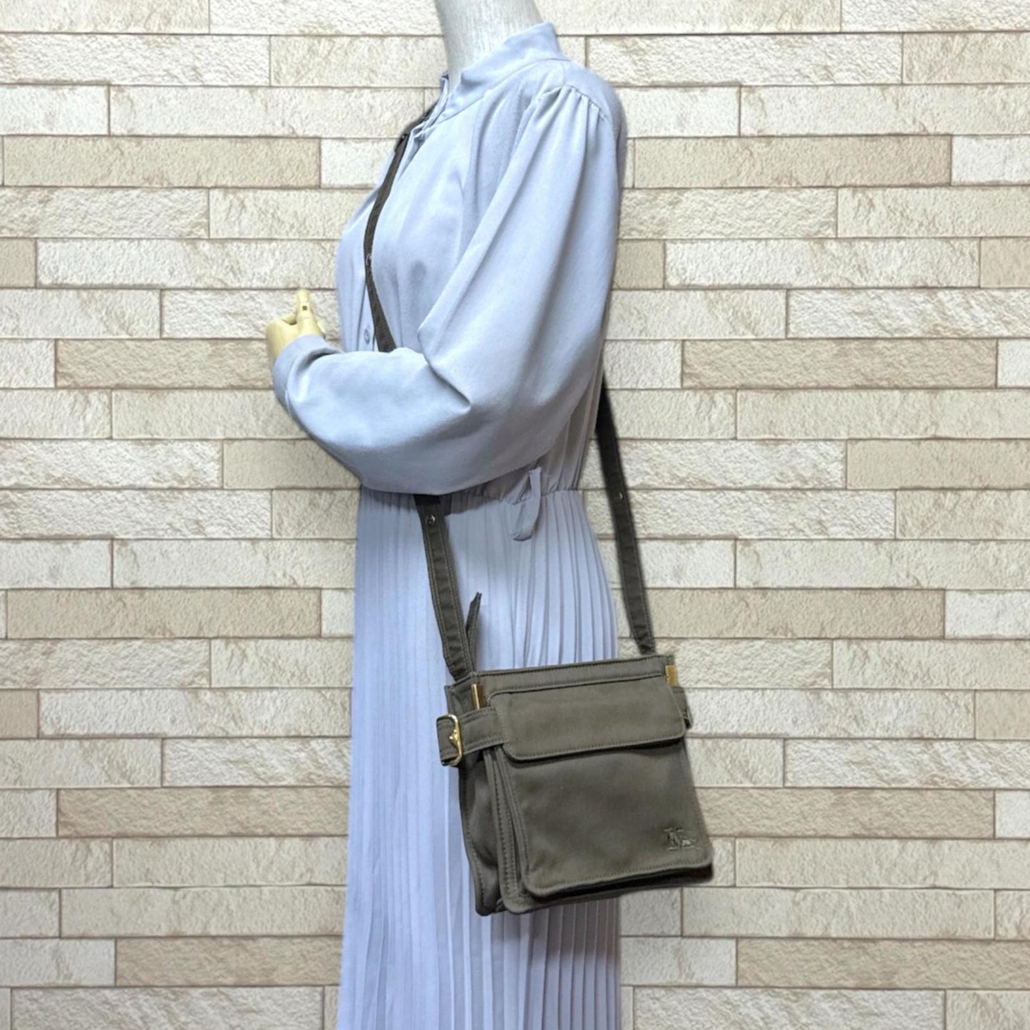 Burberry Mini Trench Tote Shoulder Bag Cotton Canvas 8092089 Green Unisex BURBERRY