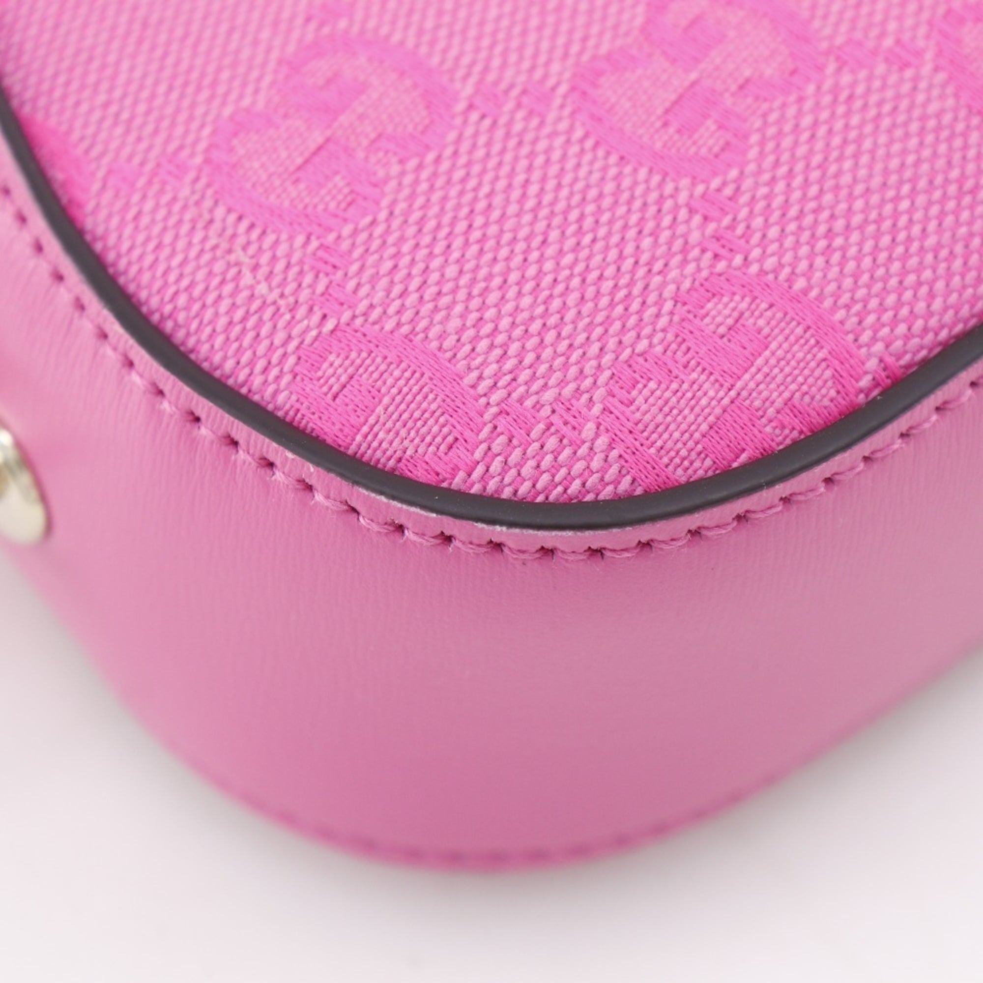Gucci Moonside Mini Shoulder Bag 786035, GG Canvas, Pink, Zippered, Women's — Like New