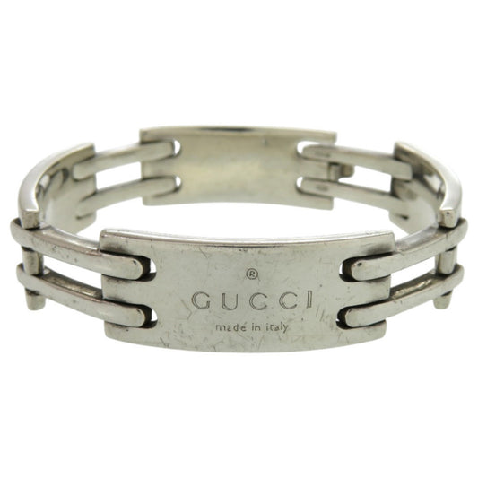 Gucci logo plate silver 925 bracelet 0520GUCCI