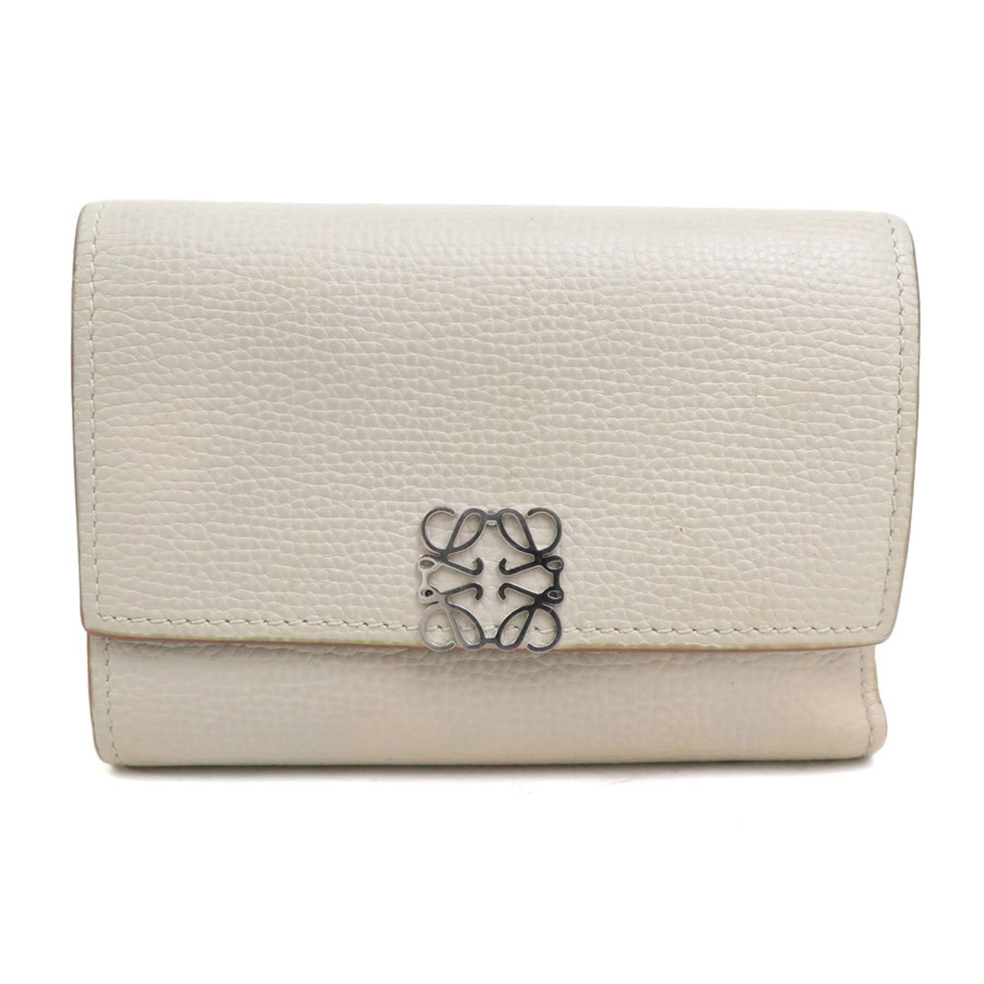 LOEWE Women's Tri-fold Wallet in Greige Leather (56496a)