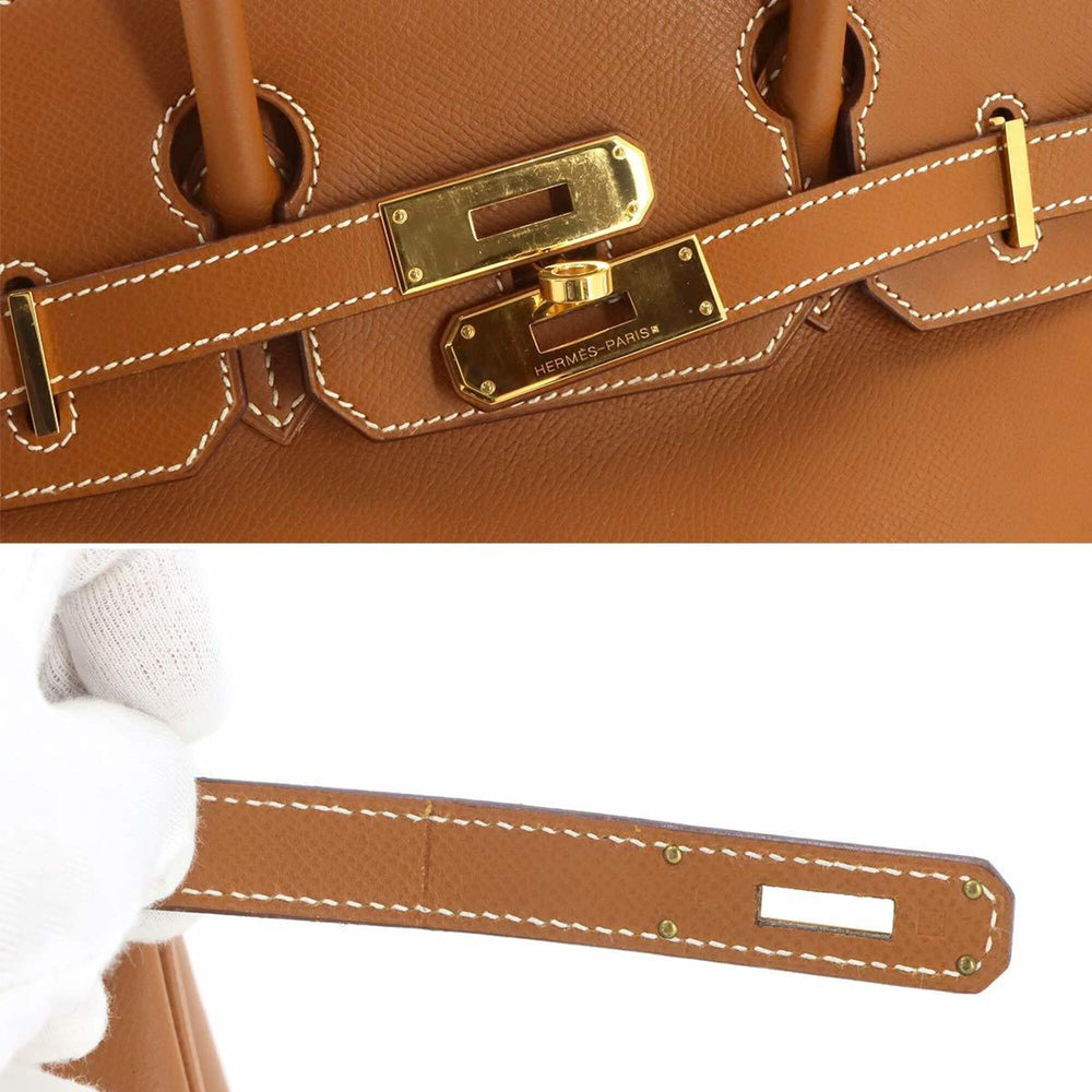 Hermes Birkin 30 Handbag, Epsom Leather, Gold, □J Stamp, Gold Hardware — Like New