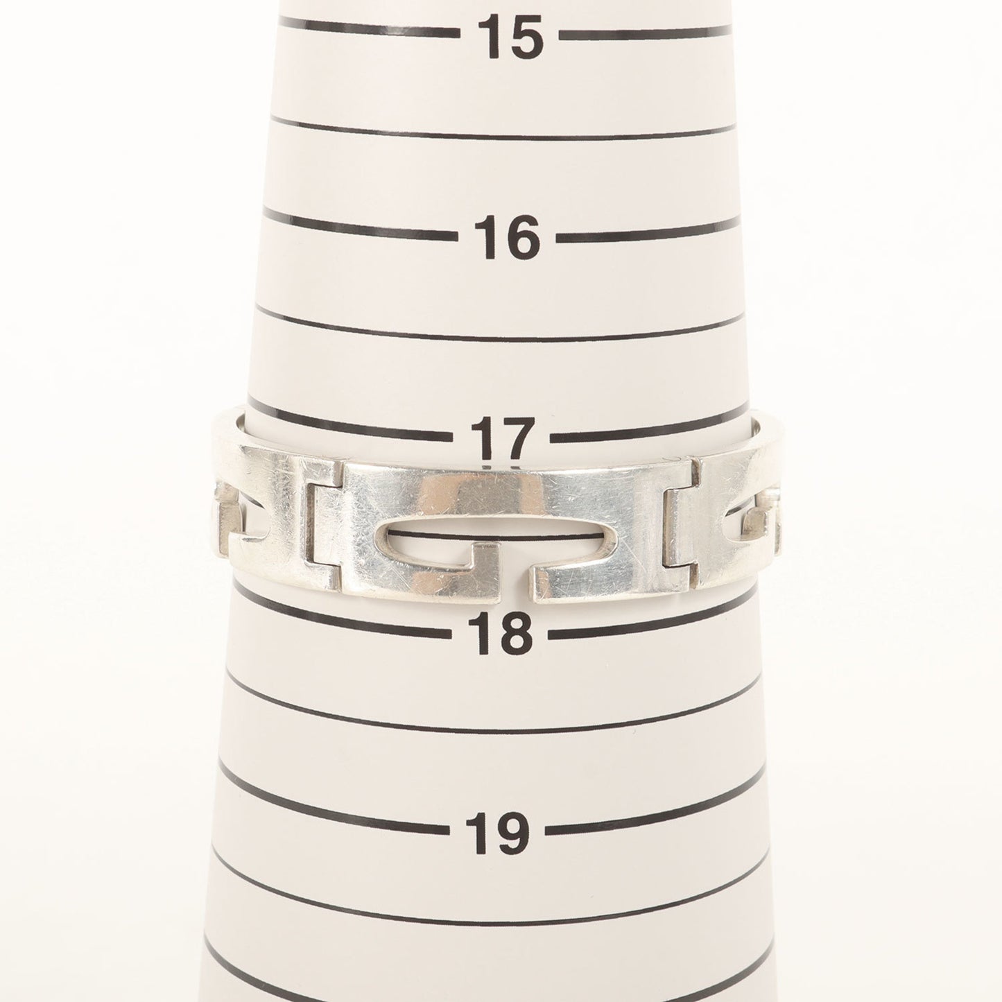 GUCCI Gucci G Plate Ring Heavy Silver Bracelet Locked Ag925 Old