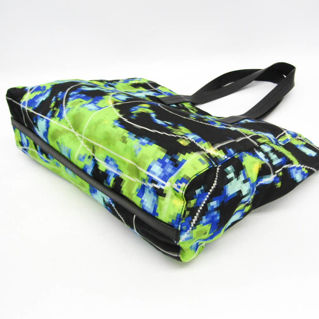 Prada Tessuto 2VG019 Men,Women Nylon,Leather Shoulder Bag,Tote Bag Black,Light Green