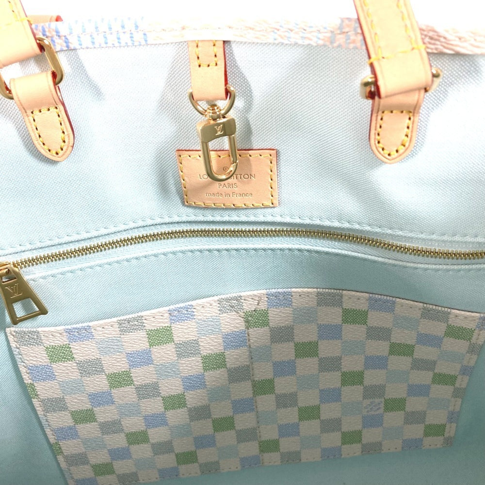 LOUIS VUITTON N40518 Pastel Damier On the Go MM Tote Bag Shoulder Handbag Canvas Women's Pistachio White OT-240704-3 — New - Store Return