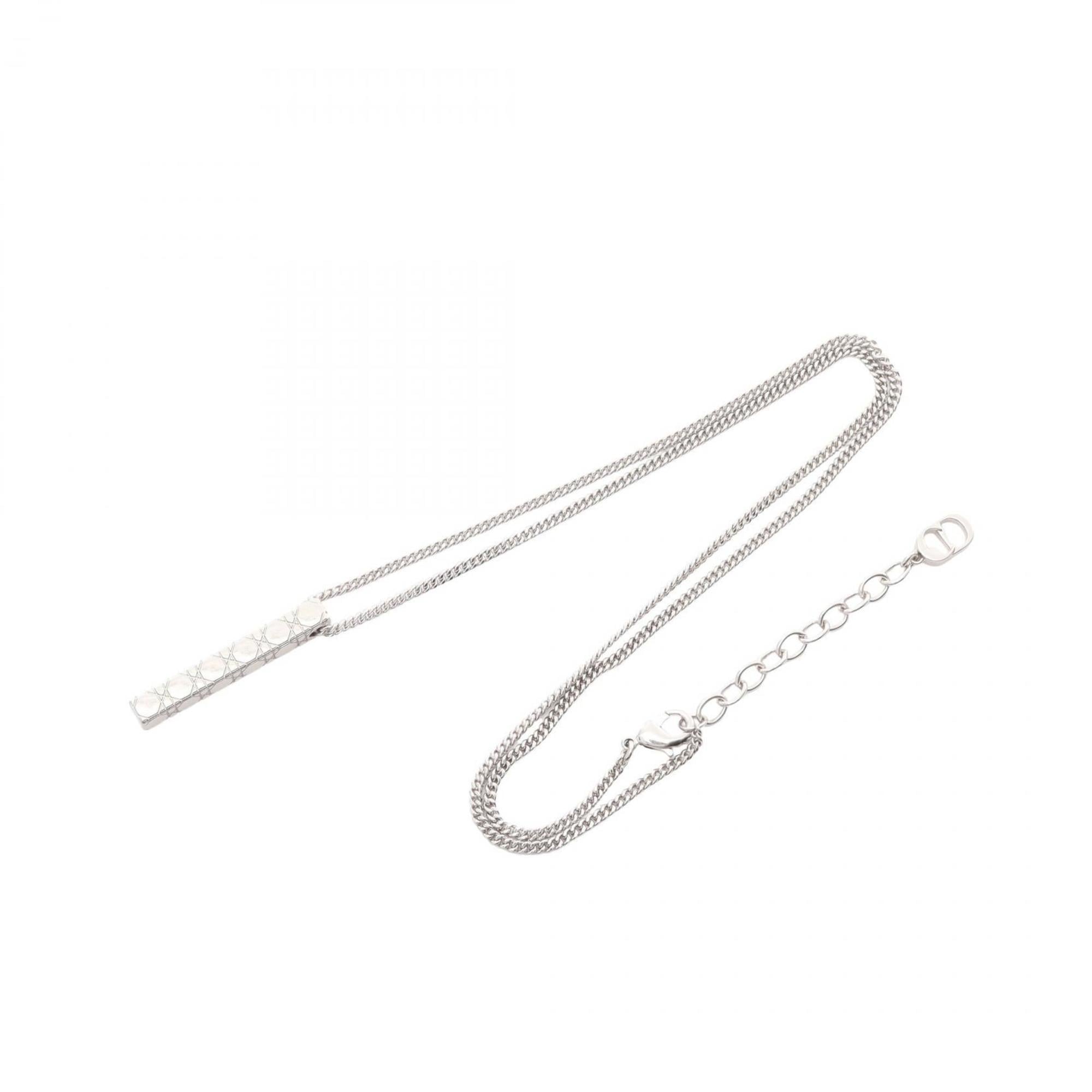Christian Dior Dior Cannage Necklace, Stainless Steel, Silver, for Women