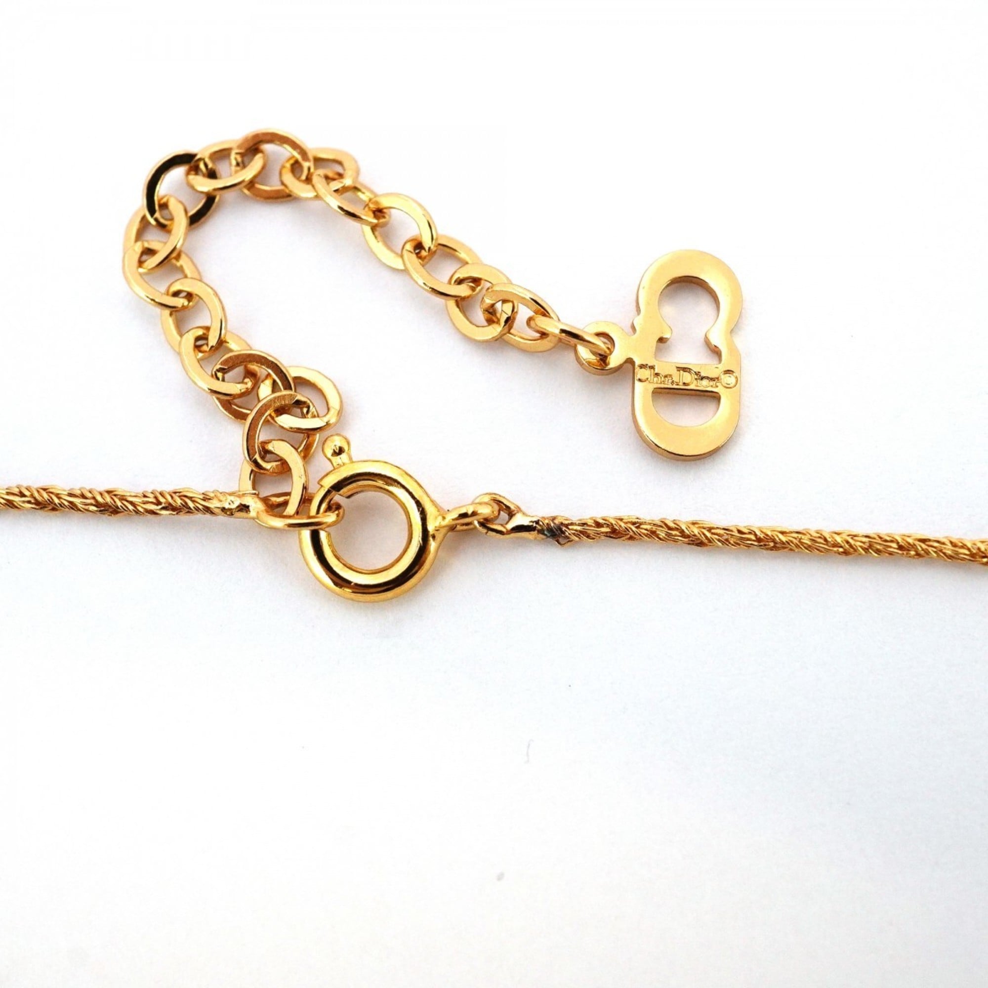 Christian Dior Necklace, GP Plated, Rhinestones, Faux Pearls, Gold, Women's