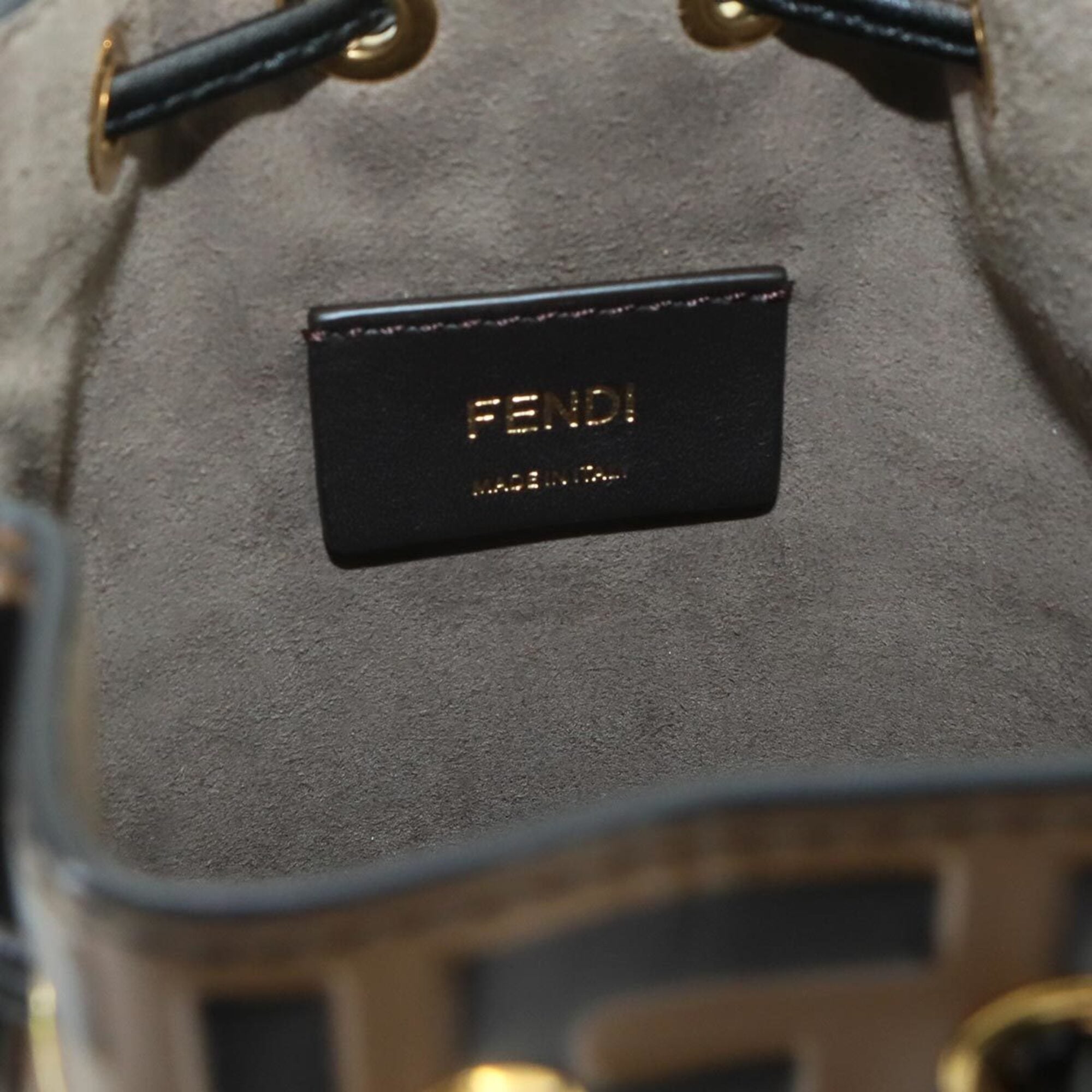 Fendi Zucca Mon Tresor 2-way Hand/Shoulder Handbag, Leather, Brown/Black, 8BS010, Gold Hardware — Like New