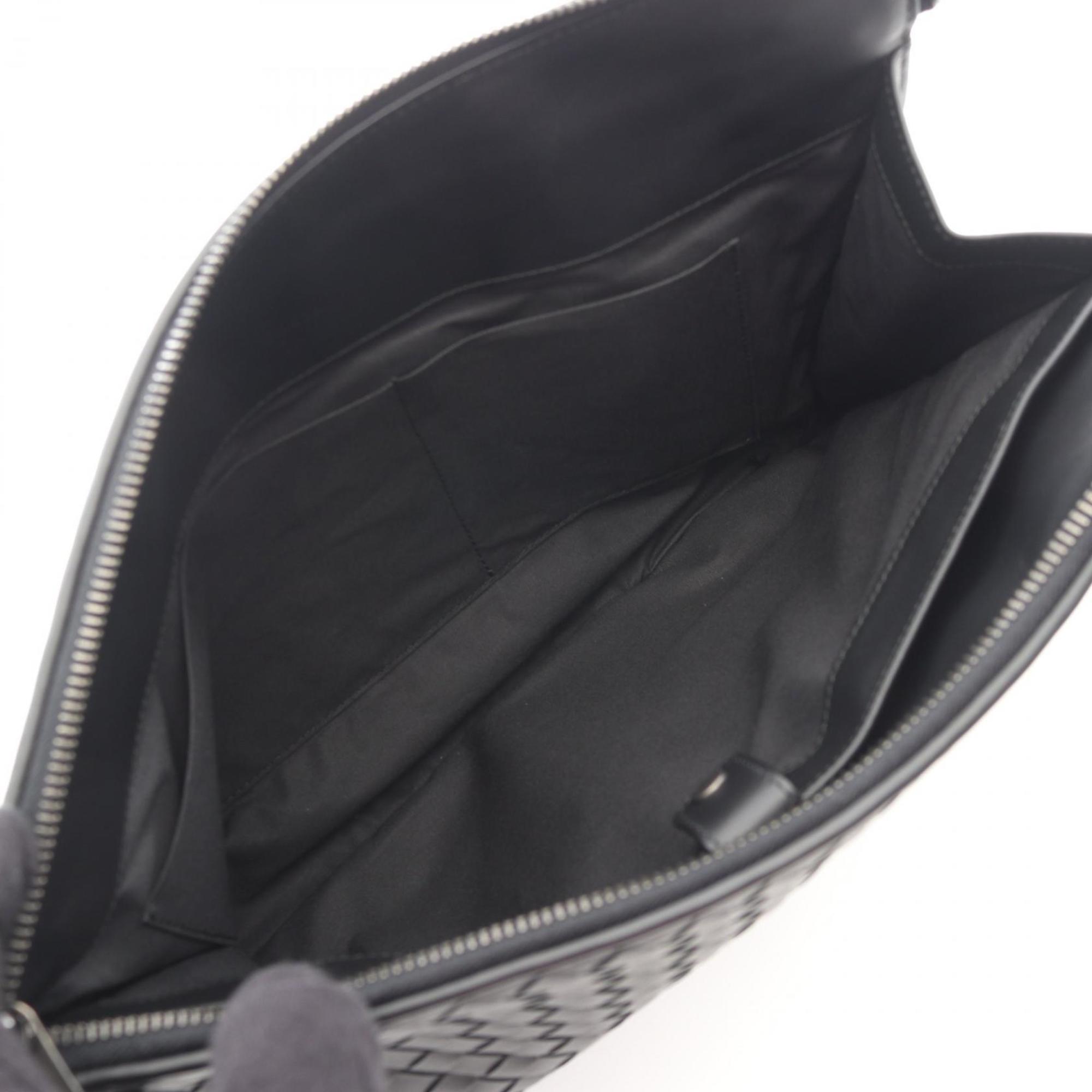 Bottega Veneta Intrecciato Leather Second Bag/Clutch Bag, Men's, Black