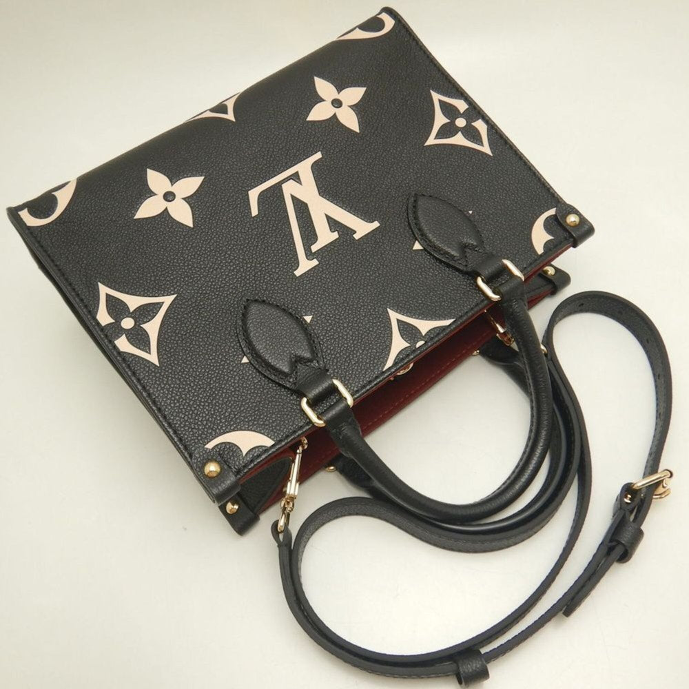 LOUIS VUITTON Louis Vuitton Bicolor Monogram OnTheGo PM M45659 Handbag Black Empreinte Beige Women's 253836 — Like New