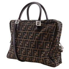 Fendi Zucca Business Bag, 2-Way Shoulder Nylon Canvas, Brown, 2-Way, A4 Size, Unisex — Like New