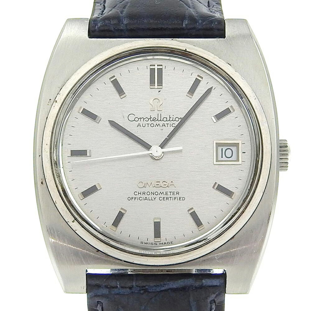 OMEGA Constellation Watch Chronometer cal.1001 Stainless Steel x Embossed Leather Automatic Silver Dial Men's S120924440 — Good