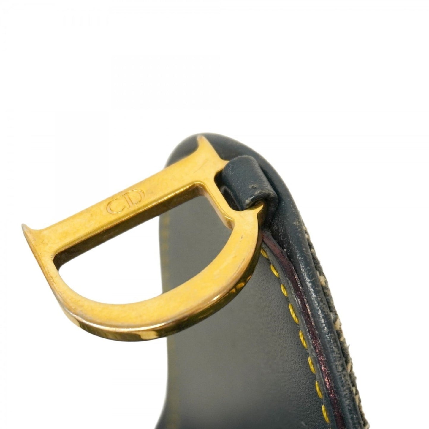 Christian Dior Trotter Saddle Canvas Tri-fold Wallet, Navy, Women's